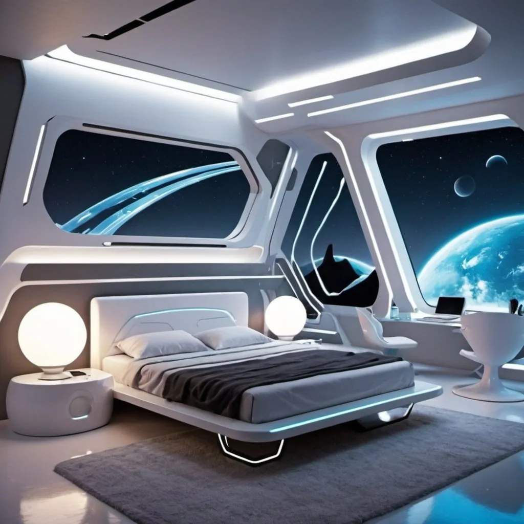 Prompt: futuristic bedroom 