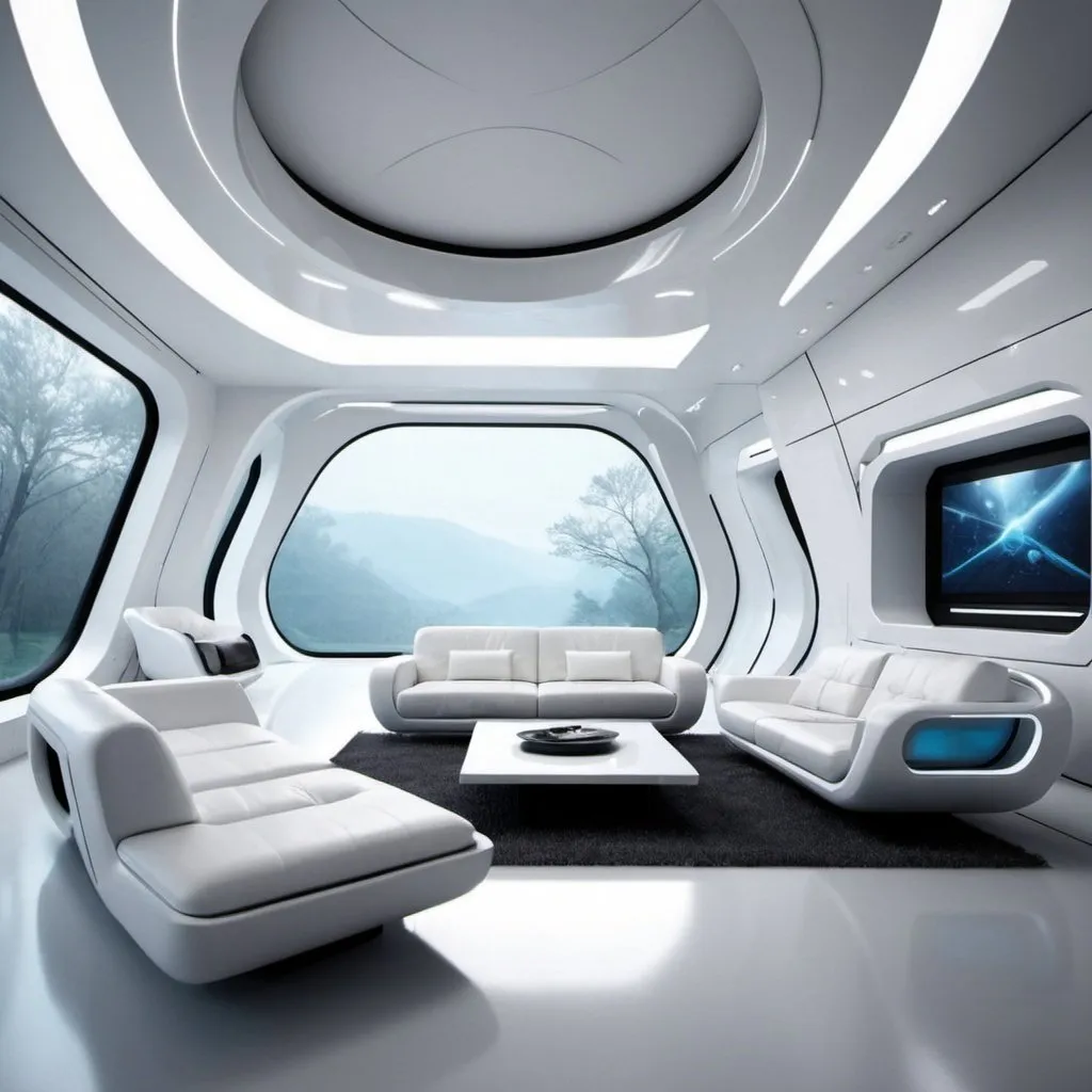 Prompt: futuristic interior home