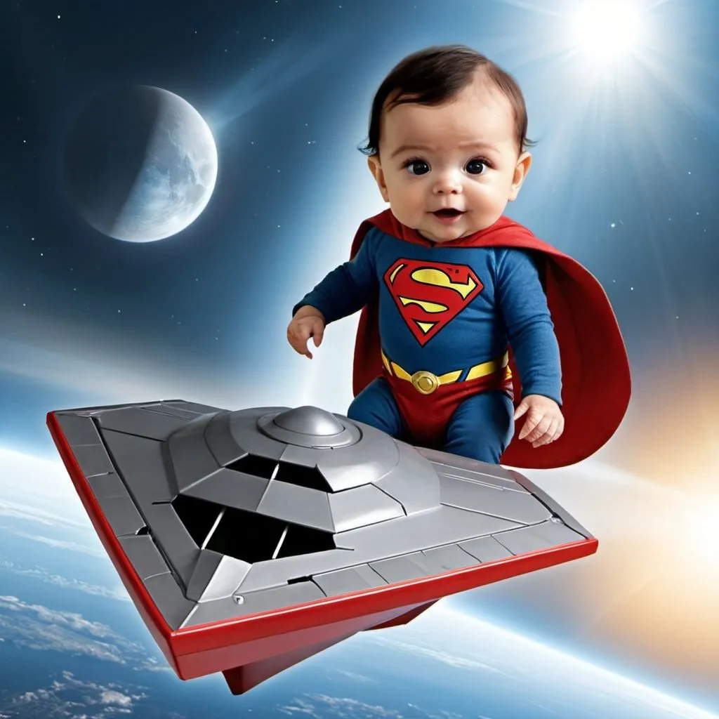 Prompt: Kryptonian ship baby Kal EL