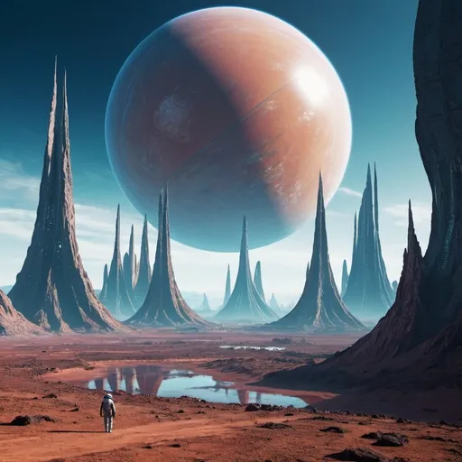 Prompt: Futuristic alien planet