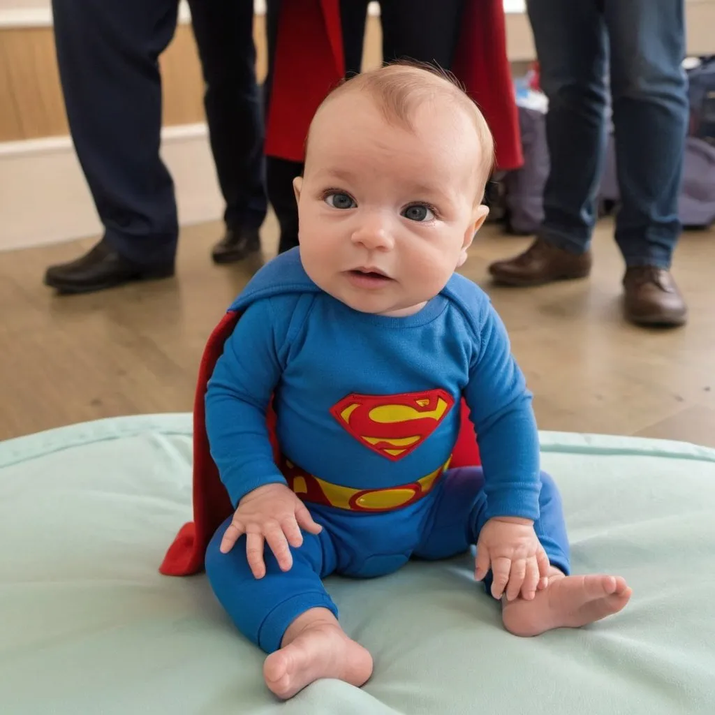 Prompt: Baby Kal EL landing Kent