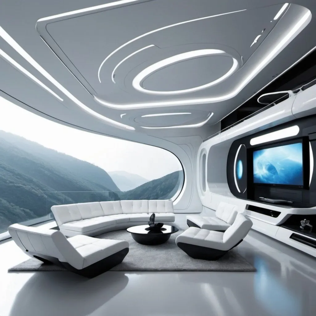 Prompt: futuristic interior home