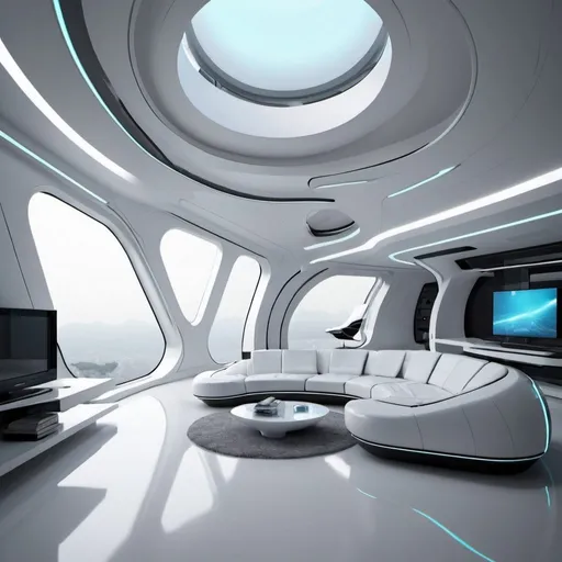 Prompt: futuristic interior home