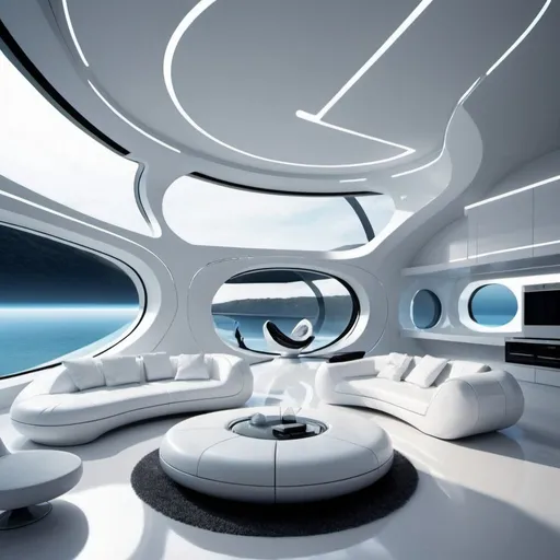 Prompt: futuristic interior home