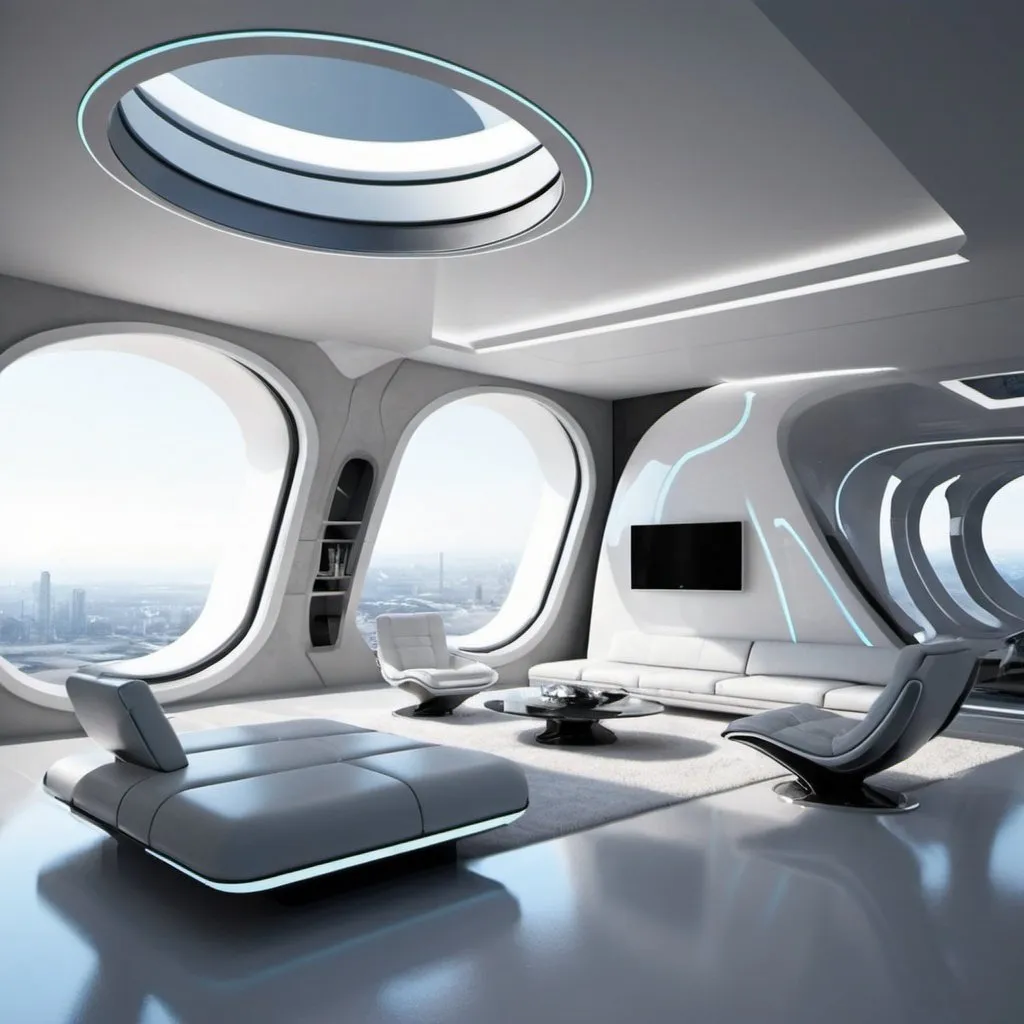 Prompt: futuristic interior home