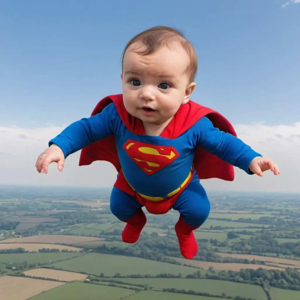 Prompt: Baby Kal EL landing Kent