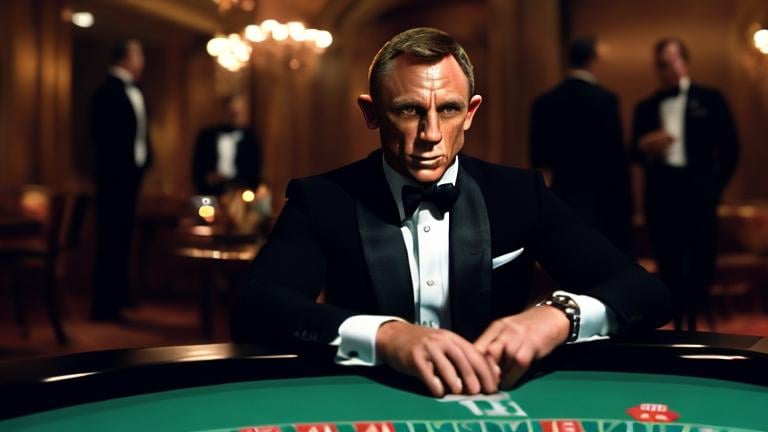 Prompt: James bond in casino