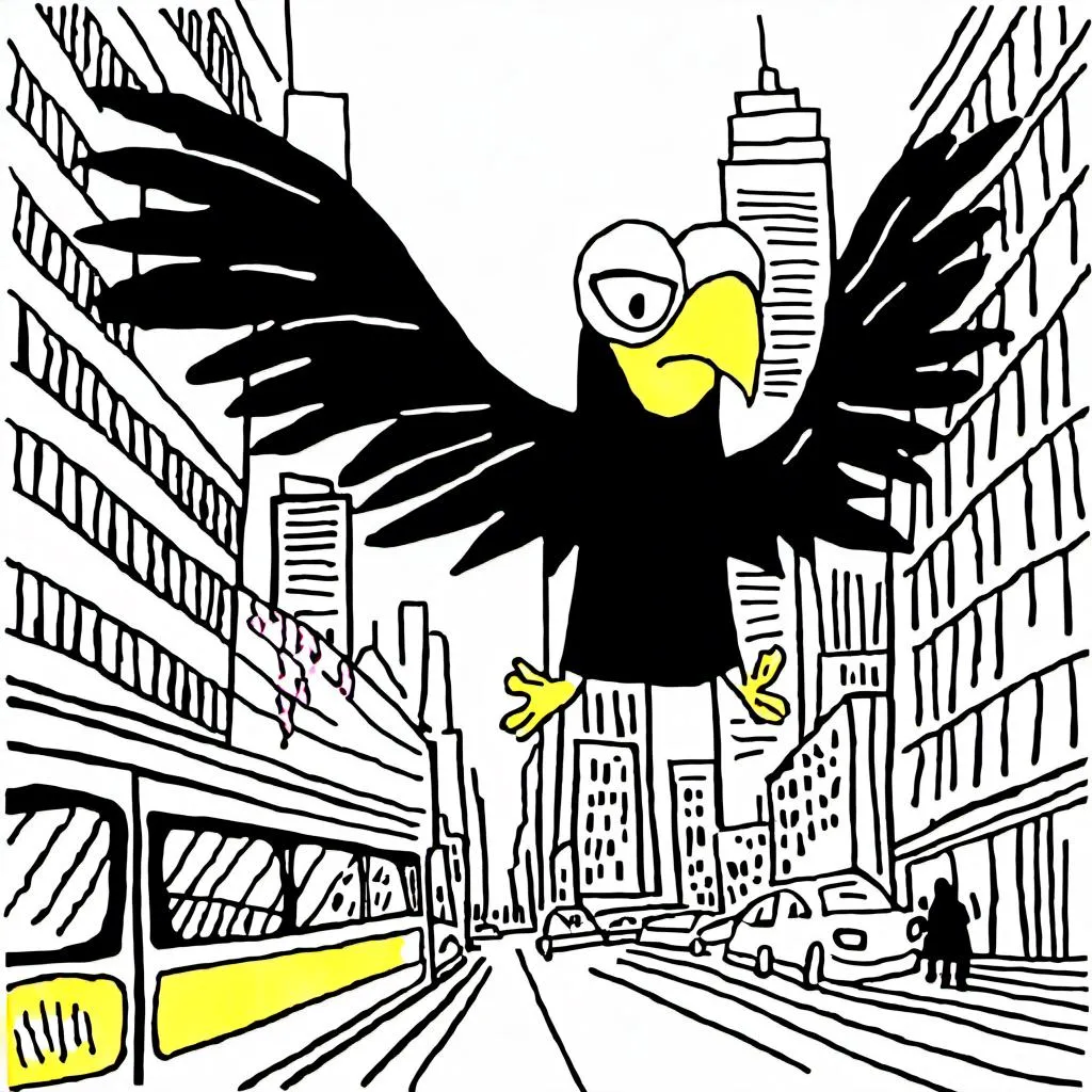 Prompt: <mymodel> eagle flying through new york city