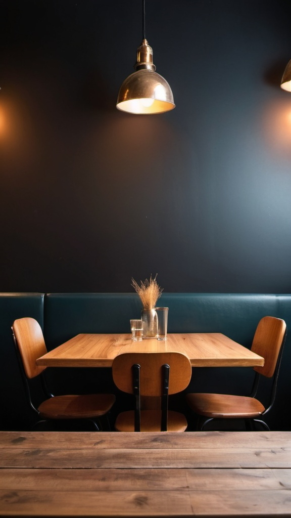 Prompt: restaurant table backgroud with space to put own photo
