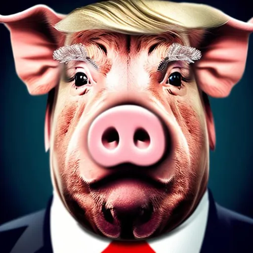 Prompt: A pig with Trump face