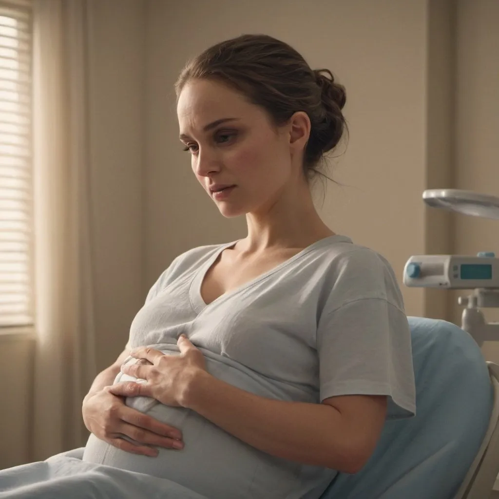 Prompt:   Pregnant Natalie portman giving birth in a natural hospital setting, , emotional moment, realistic painting, ultra-detailed, maternity, natural birth, motherhood, Natalie portman, hospital, emotional, realistic, detailed, soft tones, warm lighting, labour pains, screaming