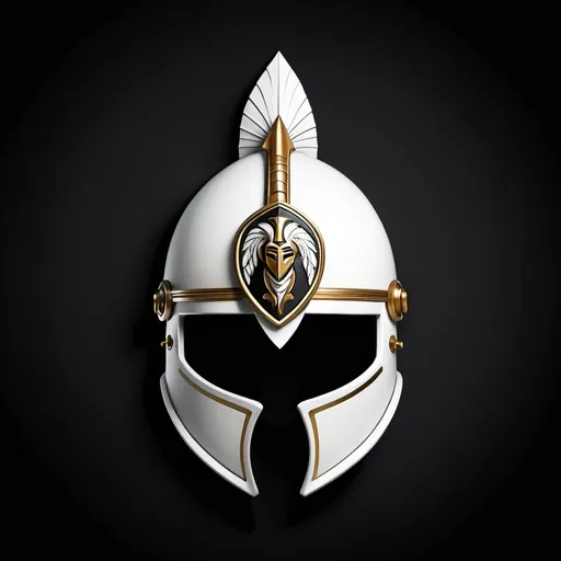 Prompt: White Varangians helmet, Cartoony, Company Logo, Black background