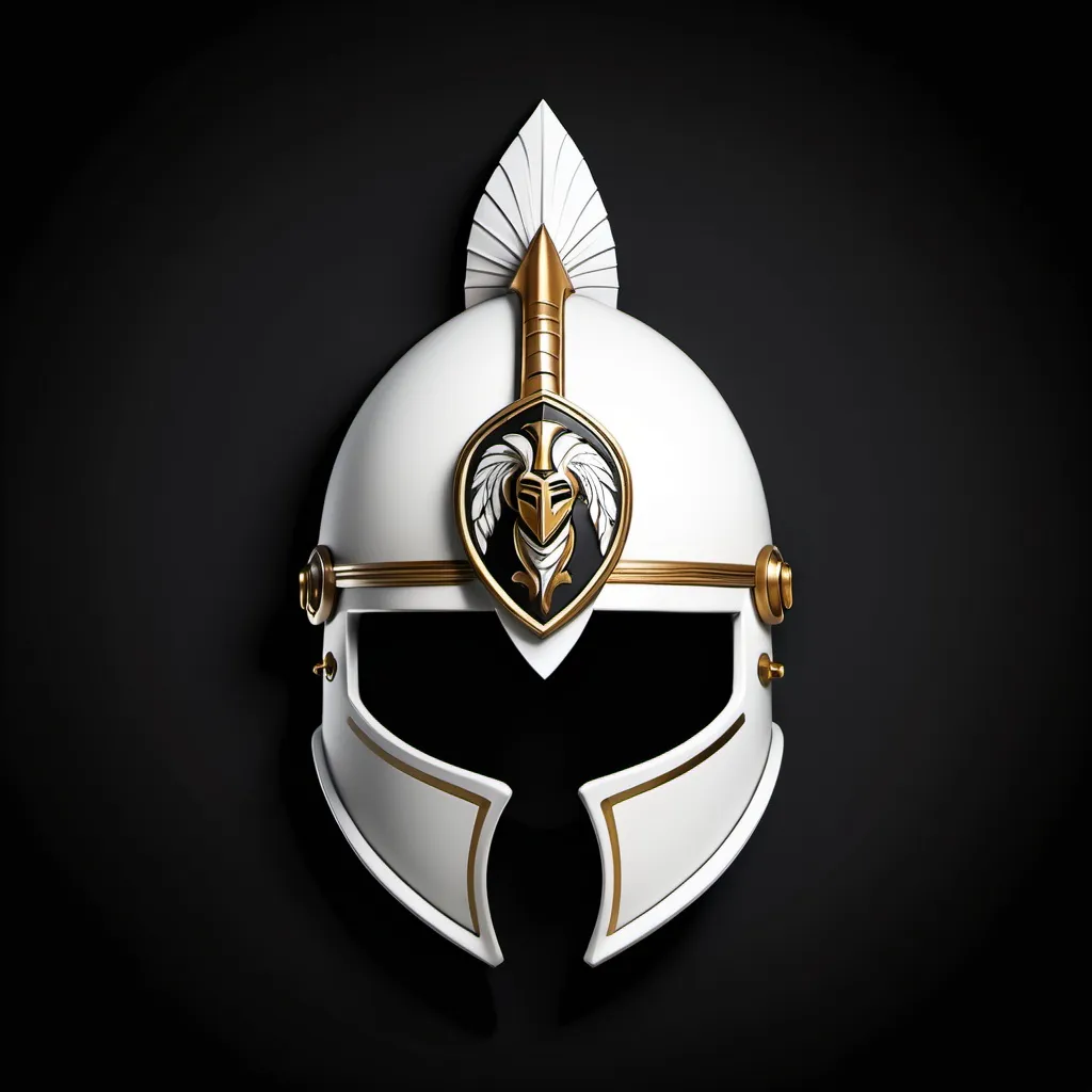 Prompt: White Varangians helmet, Cartoony, Company Logo, Black background