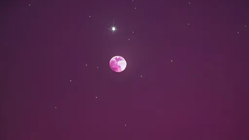 Prompt: Sky,beetroot purple colour,stars,moon