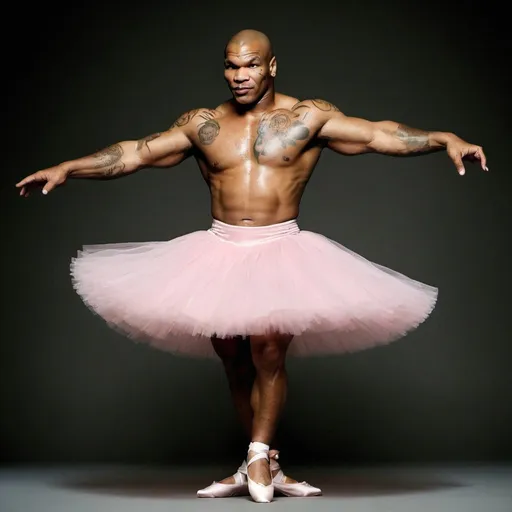 Prompt: make mike tyson as a ballerina dancing around 