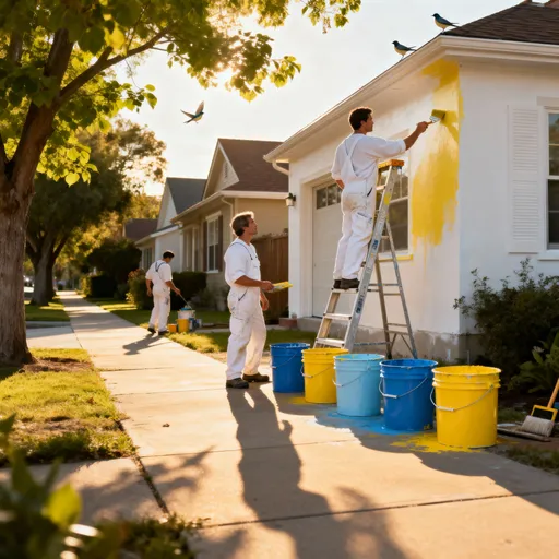 Prompt: construction residential painters painting professionally 


