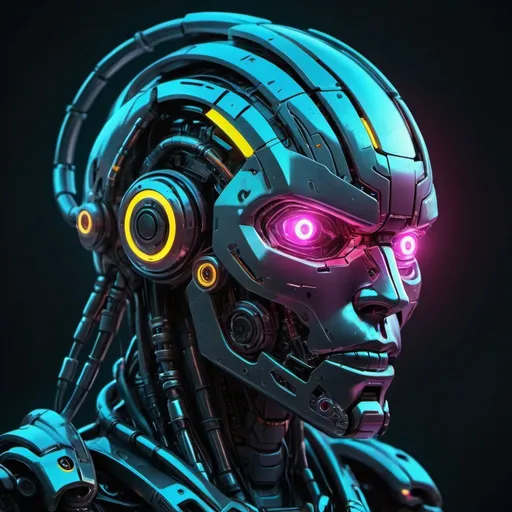 Prompt: Sci-fi digital artwork of ZH2, futuristic robotic design, metallic sheen, glowing neon accents, advanced technology, intricate details, highres, ultra-detailed, cyberpunk, futuristic, sleek design, neon lighting, metallic tones
