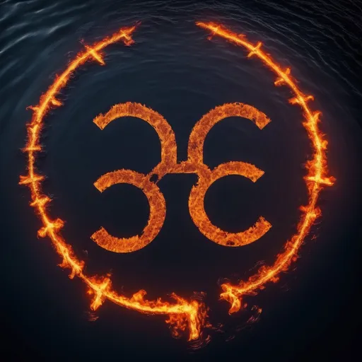 Prompt: 666 symbol inside the lake of flames