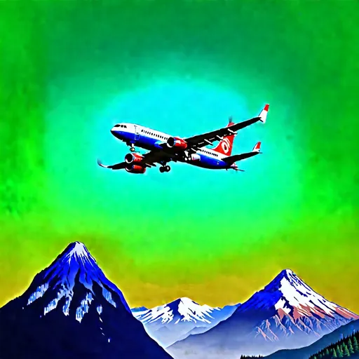 Prompt: Highly detailed, photorealistic wide-angle shot of a classic Boeing 737 flying over the Cascade mountains, Mount Rainier in the background, realistic landscape, detailed aircraft design, professional paint job, realistic reflections, scenic view, clear skies, sunny weather, best quality, ultra-detailed, photorealistic, wide-angle, classic aircraft, detailed mountains, professional, clear skies