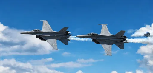 Prompt: (ultra-detailed) US Air Force F-16 Thunderbird airplanes, soaring in precision formation against a brilliant clear blue sky, showcasing dynamic angles and vibrant colors, symbolizing power and agility, clouds softly crafted in the background, highlighting the drama and excellence of flight, high-quality 4K rendering, capturing the essence of aviation performance.