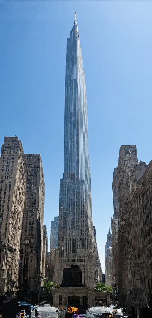 Prompt: Steinway Tower, considered the thinnest skyscraper in the world, also known as 111 West 57th Street, is a residential skyscraper in New York? Located on 'Billionaire’s Row' near Central Park, it is 435 meters tall and only 18 meters wide, giving it a record-breaking slenderness ratio.
The building, designed by SHoP Architects and completed in 2021, combines modern elements with Art Deco details, reflecting the aesthetic of the historic Steinway Hall, which occupies the base of the skyscraper. It has 84 floors and houses luxury apartments with spectacular views of the city and the park.
Steinway Tower has become a symbol of modern supertall architecture (extremely tall skyscrapers) and is an example of how engineering has evolved to allow construction in tight urban spaces.
This is the thinnest skyscraper in the world