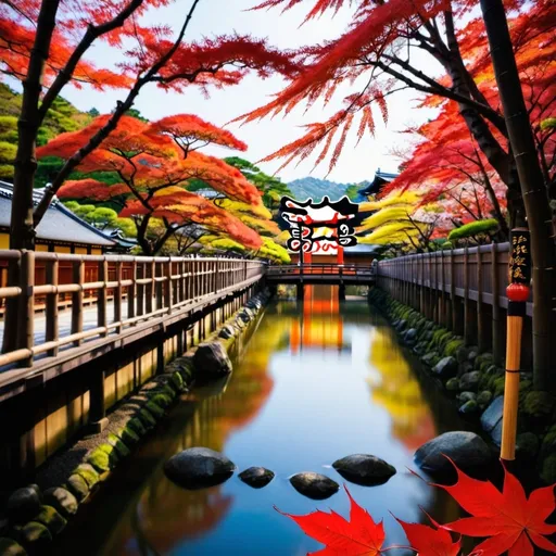 Prompt: Kyoto, Japan.
The former imperial capital of Japan, Kyoto is a true treasure trove of traditional culture. Here you will find more than 1,600 Buddhist temples and 400 Shinto shrines, the Kinkaku-ji Golden Pavilion and the Arashiyama Bamboo Grove, cherry blossoms in spring and red maple leaves in autumn. 