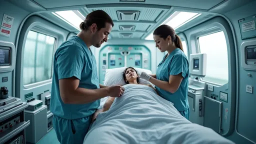 Prompt: Space Station Alpha. Zero gravity hospital delivery room, realistic birth process, woman giving birth, doctor and nurse assisting. pregnant woman.landscape image, centered, extremely detailed, full height, photorealistic quality