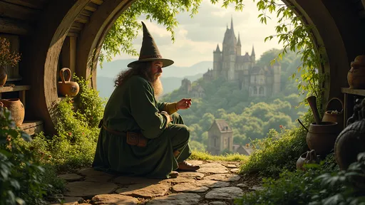 Prompt: Embark on an unforgettable journey with Bilbo Baggins, the quintessential Hobbit, as he leaves his comfortable hole in The Shire. He's joined by Gandalf the Grey and a company of Dwarves, led by Thorin Oakenshield, on a quest to reclaim the Lonely Mountain's treasures from the dragon Smaug. This is no ordinary trip; it's filled with goblins, giant spiders, and elves. Amidst perilous adventures, Bilbo discovers a magical ring and his own courage, becoming an unlikely hero.