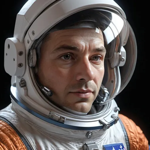 Prompt: astronaut in EVA spacesuit, close-up of head and shoulders, realistic materials, detailed reflections, high quality, photorealistic, EVA spacesuit, astronaut, close-up, detailed visor, realistic lighting, professional rendering, space theme, detailed textures, professional, detailed reflections, atmospheric lighting