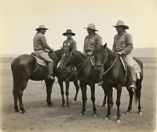 Prompt: The Utes call themselves the people of the horse. As the first unconquered tribe to obtain horses and livestock, they became respected warriors of the Southwest. The Utes quickly became known for their great horsemanship skills and were responsible for spreading horses among other tribes in the Plains, Plateau and the Great Basin. At one time every child growing up on the reservation knew how to ride a horse; it was a point of pride. Handling horses was both a tradition, a survival skill and a practical way of transportation. The horse and its essential role in the history, culture and economy of the Ute people are revealed in these historical photos from the museum’s permanent exhibit. They tell the stories of how the horse transformed Ute peoples from hunter-gatherers living in small family groups to tribes that moved at will over hundreds of miles, trading, hunting, raiding and growing stronger