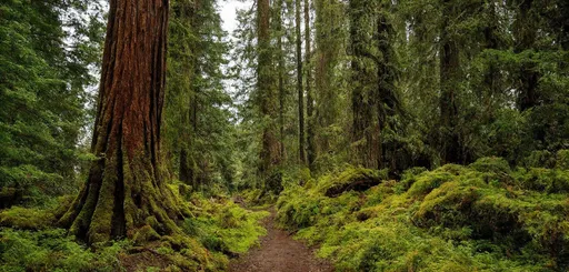 Prompt: Pacific Spirit Regional Park, Vancouver, Canada
Pacific Spirit is a stunning natural oasis of nearly 800 hectares located in West Vancouver, adjacent to the University of British Columbia campus. It is a place where urban life meets untouched nature.
The park's ancient forest contains centuries-old trees, some of which are over 600 years old. Here you can find majestic red cedars, giant Douglas firs and western hemlocks. The dense underbrush creates a real jungle atmosphere, and a soft carpet of mosses and ferns adds a magical quality to the landscape.
The park has over 70 kilometers of trails of varying difficulty. The routes pass through forests, along the ocean coast and along picturesque cliffs.