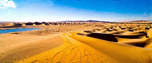 Prompt: Ica Desert, Ica Region, Peru

The Ica Desert is a mysterious and fascinating region in southern Peru, famous for its mysterious Nazca geoglyphs. These giant drawings on the ground, created by an ancient civilization, are visible only from the air and remain the subject of scientific debate and admiration to this day.

The Huacachina Oasis is a desert gem surrounded by enormous sand dunes. It is popular among sandboarders and buggy enthusiasts. The picturesque lagoon in the center of the oasis creates a surreal contrast to the surrounding sands.