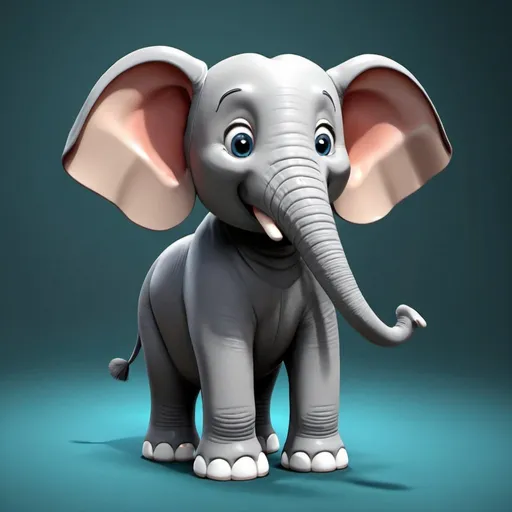 Prompt: create a 3d cartoon elephant
