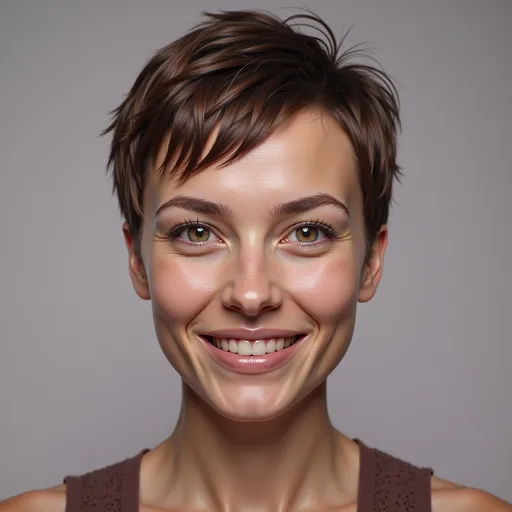 Prompt: portrait, skinny woman, short brown hair