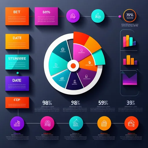 Prompt: (presentation slide clipart), colorful design, modern and professional style, eye-catching visuals, data visualization elements, charts and graphs, engaging imagery, minimalist icons, vibrant color palette, sleek layout, high-quality vector graphics, suitable for business, clear and concise representation of data trends, appealing to prospective buyers, stimulating interest in purchase data analyses.