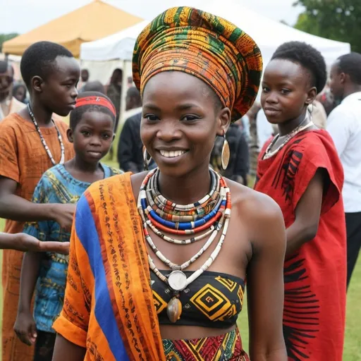 Prompt: A cultural day full of vibrant people and different african cultures