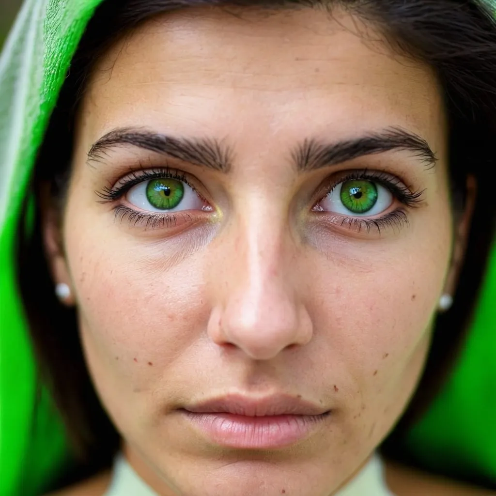Prompt: Mujer, pelo castaño, ojos verdes, blanca, con algunas pecas en la nariz suavizadas, esbelta 