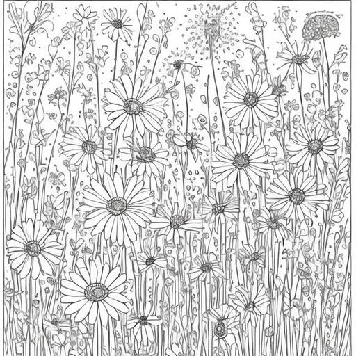 Prompt: Wildflower Meadow coloring pages
