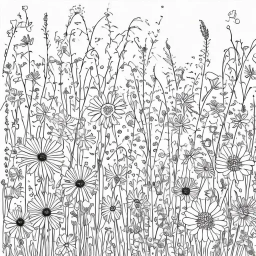 Prompt: Wildflower Meadow coloring pages
