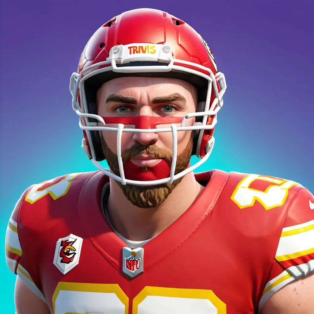 Prompt: Travis Kelce Chiefs Fortnite skin
