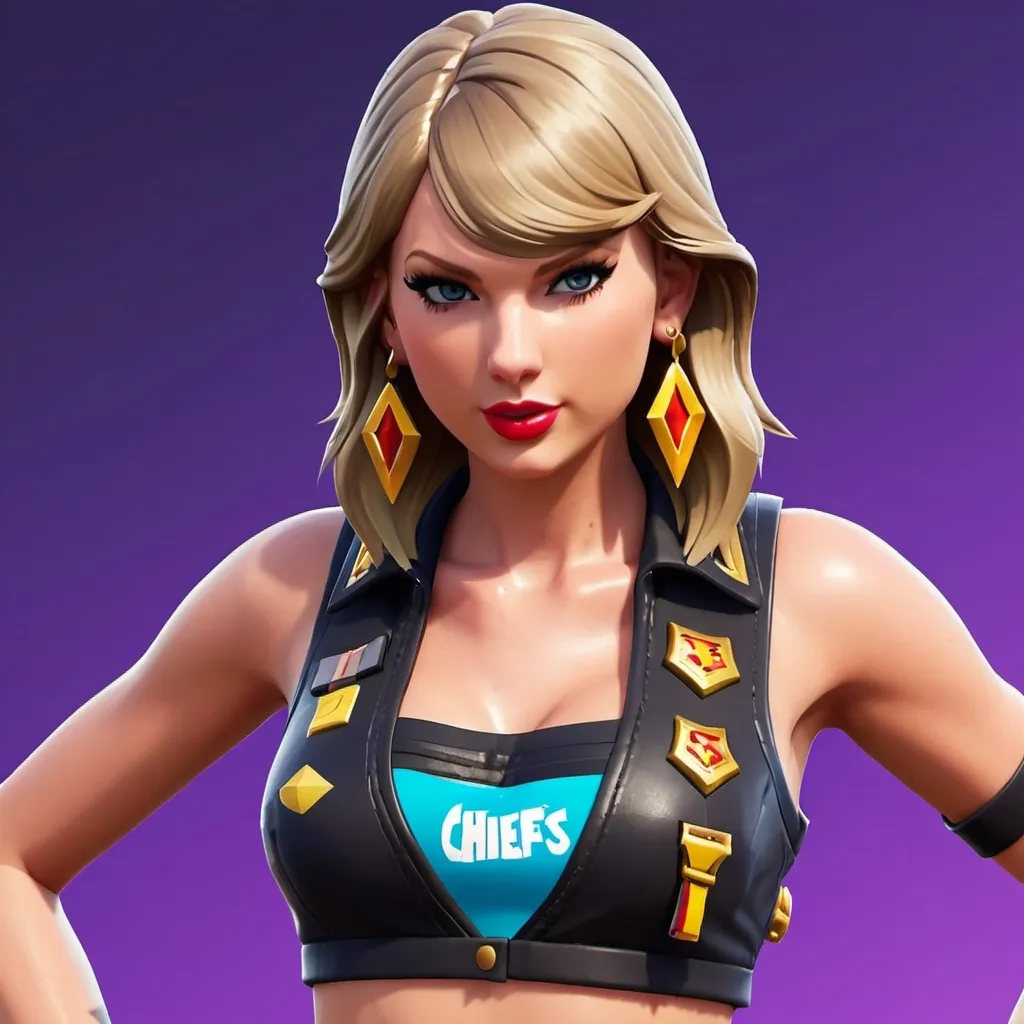 Prompt: Taylor Swift Chiefs Fortnite skin
