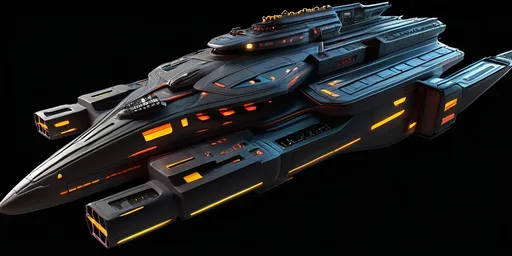 Prompt: Sci-fi spaceship battleship 