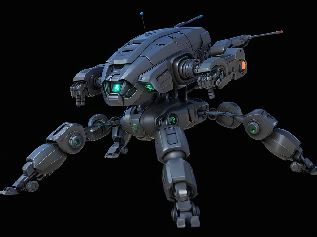 Prompt: Sci-fi military mecha 
