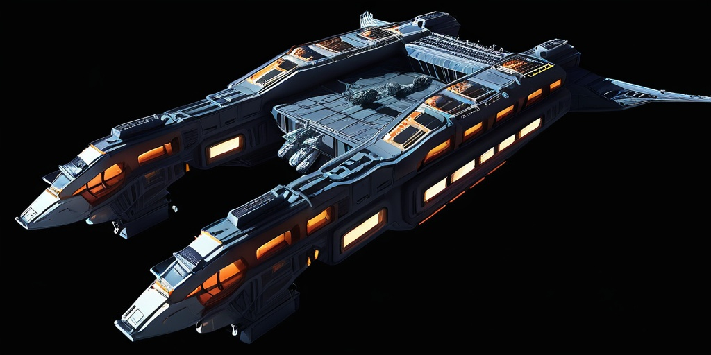 Prompt: Sci-fi spaceship carrier