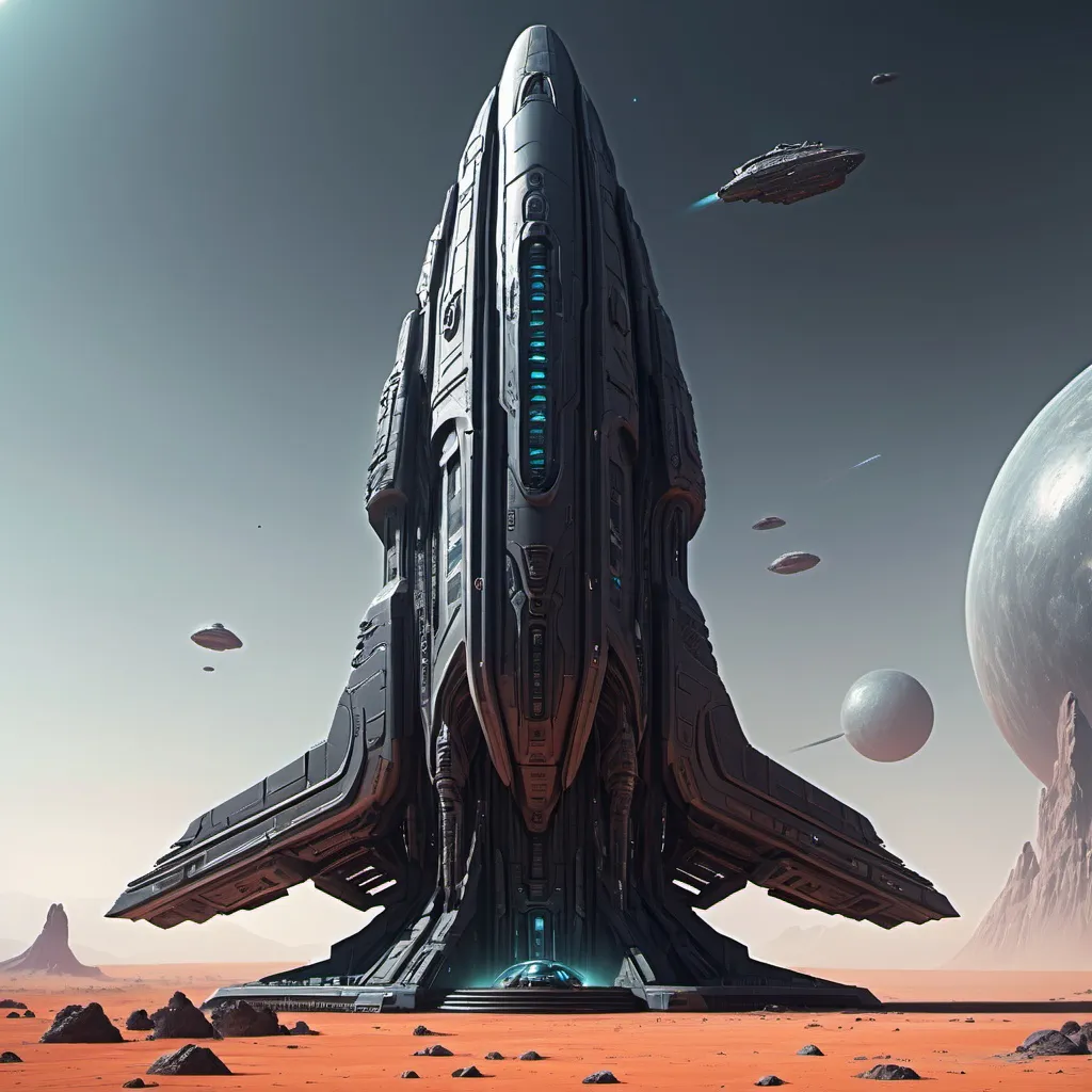 Prompt: Sci-fi Monolith spaceship 