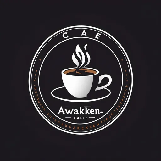 Prompt: Logo about café with the brand name “Awaken”