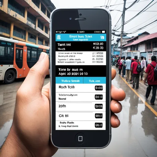 Prompt: Smart Bus Ticket System. The Bus Should be from Nepal.