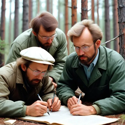 Prompt:  Modern scientists conducting research on the Tunguska event.