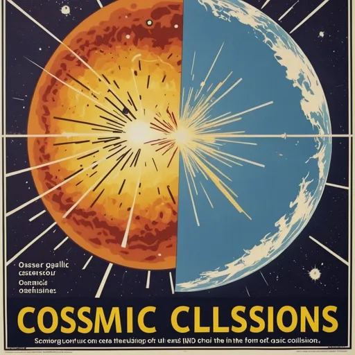Prompt: A poster warning of the dangers of cosmic collisions.