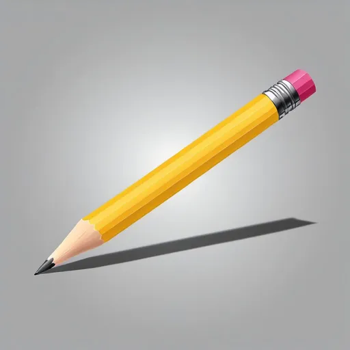 Prompt: one clip art large yellow pencil  

